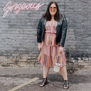 Striped tiered dress